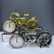 电动单车模型闹钟创意，复古自行车闹钟钟表，摆件儿童闹钟床头钟