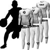 篮球紧身衣套装运动打底长袖白色，健身长裤科比罗斯弹力速干训练服