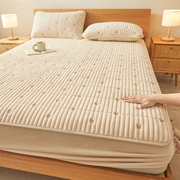 a类加厚牛奶绒夹棉床笠罩席梦思床垫，保护套家用单双人(单双人)宝宝绒床罩