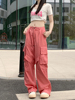 美式复古粉色多口袋工装长裤 A306-1-NZK4016-P65260g100%棉