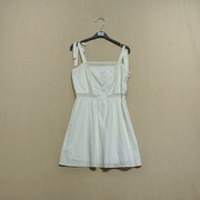 外贸原单白色连衣裙气质小清新显瘦夏季a字裙小个子吊带裙女