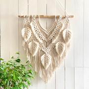 编织挂毯亚马逊家居墙饰壁饰手工编织羽毛树叶现代简约墙面装饰