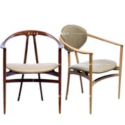 北欧实木布艺餐椅简约家用靠背休闲椅设计师样板间酒店创意餐厅椅