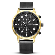  男 钢带功能尔手表运动圆形黑色金色玫瑰金金属普通国产腕表