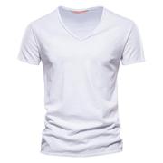 Solid-color V-neck short-sleeved T-shirt 纯色V领短袖T恤