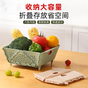 水果篮沥水篮可折叠厨房家用塑料，收纳篮洗菜篮，碗筷沥水架置物架子