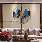 客厅墙面圆形挂件轻奢金属壁挂创意欧式铁艺壁饰卧室牀头装饰品