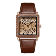 歌迪镶钻皮带石英士手表个性长方形大表盘复古女时尚普通国产腕表