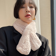 韩国品质獭兔毛围巾，冬季女士百搭獭兔双面，编织皮草围巾皮草围脖