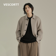 VESCORTT纯臻系列 无染色纯羊毛 男士双面呢长款大衣 高级感男装