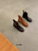 zachpeng切尔西靴秋冬棕色，真皮复古做旧褶皱，靴子小短靴烟筒马丁靴