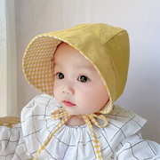太阳帽女款儿童1一2岁女童，帽子宝宝遮阳帽，大帽檐女宝夏季洋气时髦