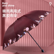 天堂雨伞防晒伞女生黑胶天堂伞防紫外线晴雨伞，两用加固加厚遮阳伞