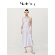轻礼系列玛丝菲尔夏季不规则紫色修身吊带连衣裙