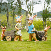 卡通兔子花缸摆件户外园林景观小品花园摆饰庭院可爱动物花盆大号