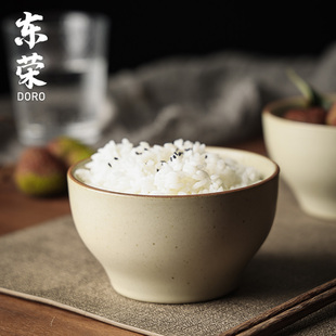 东荣日式陶瓷米饭碗家用碗碟单碗面(单碗面)碗，加厚手工粗陶餐具简约大号