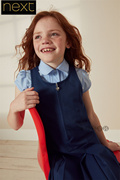 英国next女大童，深蓝色拉链连衣裙，无袖学院风d20-128