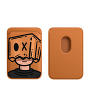 苹果magSafe磁吸卡包适用于iphone15promax皮革15卡套式14pro真皮质卡夹钱包配件插卡槽门禁卡一体直刷
