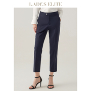 ladyselite2023春夏女西装裤，直修身显瘦藏青职业，正装九分裤