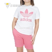 adidas三叶草 夏季女童运动休闲舒适透气百搭短袖短裤套装 GP0195