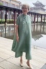 中老年气质妈妈褶皱套装，中国风洋气，减龄旗袍连衣裙优雅裤子两件套