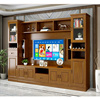 家巴适实木电视柜，组合墙柜中式客厅多功能储物背景，柜组装影视柜长