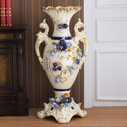 欧式号大陶瓷花瓶摆件，高档别墅大型落地家装饰干花瓶插花玄关客厅