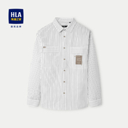 HLA海澜之家长袖衬衫2024春夏外套纯棉印花衬衣男HNEAD1W021A