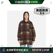 timberland女式羊毛衬衫夹克 - 酒红色 美国奥莱直发