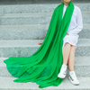 绿色丝巾女夏季防晒果绿纱巾超大雪纺沙滩巾，头巾秋冬保暖围巾披肩
