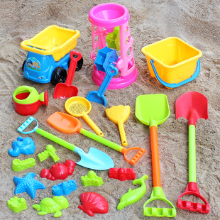小孩玩沙子玩具套装海滩挖沙玩水，戏水工具小铲子，水桶沙漏户外i海