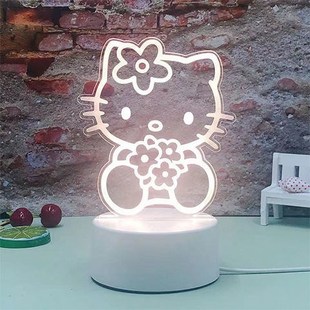 床头台灯宿舍卧室hellokitty哈喽kt猫小夜灯玉桂狗帕恰狗生日礼物