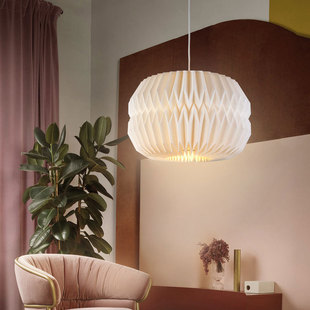 北欧创意设计个性客厅，灯饰日式温馨卧室，吧台手工折纸灯罩餐厅吊灯