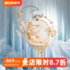 中式新娘结婚礼高端古典宫廷风喜扇重工手工定制仙气金色秀禾团扇