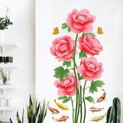 玫瑰花墙贴画房间背景壁