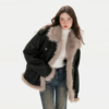 3s3女装韩系冬季加厚高级感外套，舒适潮牌毛领休闲小众设计感棉衣