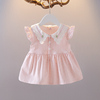 1-2-3岁婴儿夏季短袖裙子女宝宝，洋气格子连衣裙韩版女童夏装新潮