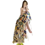 茶歇法式独特别致绝美裙子波，西米亚海边度假民族风印花吊带连衣裙