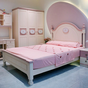 a12全实木儿童床，1.351.5米粉色，套房家具轻奢约床女孩
