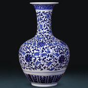 陶瓷青花瓷花瓶摆件，客厅插花大号仿古中式家居装饰瓶子