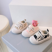 婴儿鞋子2023春秋小童帆布鞋休闲板鞋，男女宝宝学步鞋软底布鞋