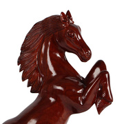 马到成功木雕马摆件 红木制客厅装饰品 实木质12十二生肖马工