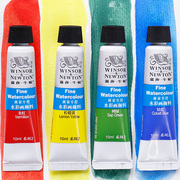 英国温莎牛顿画家专用水彩颜料初学者学生美术，生写生套装12色18色24色儿童管状10ml单支透明色彩可分装单支