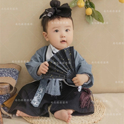 2024儿童摄影服装男童女童中国风，套装周岁2-3岁宝宝国学摄影服饰