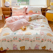 黛茜 儿童卡通纯棉床单被套1.2米三四件套定制床笠床罩床上用品