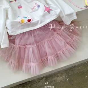 女童开衫裙子24春夏韩版可爱薄款开衫外套上衣粉色tutu裙公主裙