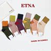 ETNA学院风韩国进口东大门纯棉袜子女袜腰拼色细条纹144针潮