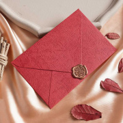 彩色信封信纸套装高级中国红粉色精致喜庆婚礼邀请函请柬浪漫情书