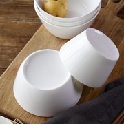 高档骨瓷餐具日式5.5英寸饭碗家用面碗甜品碗纯白简约微波炉陶瓷