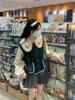 韩剧女主穿搭针织小背心女春季2024奶糯风马甲娃娃领衬衫套装